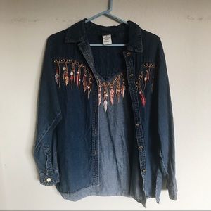 Native American inspired Vintage Denim shirt